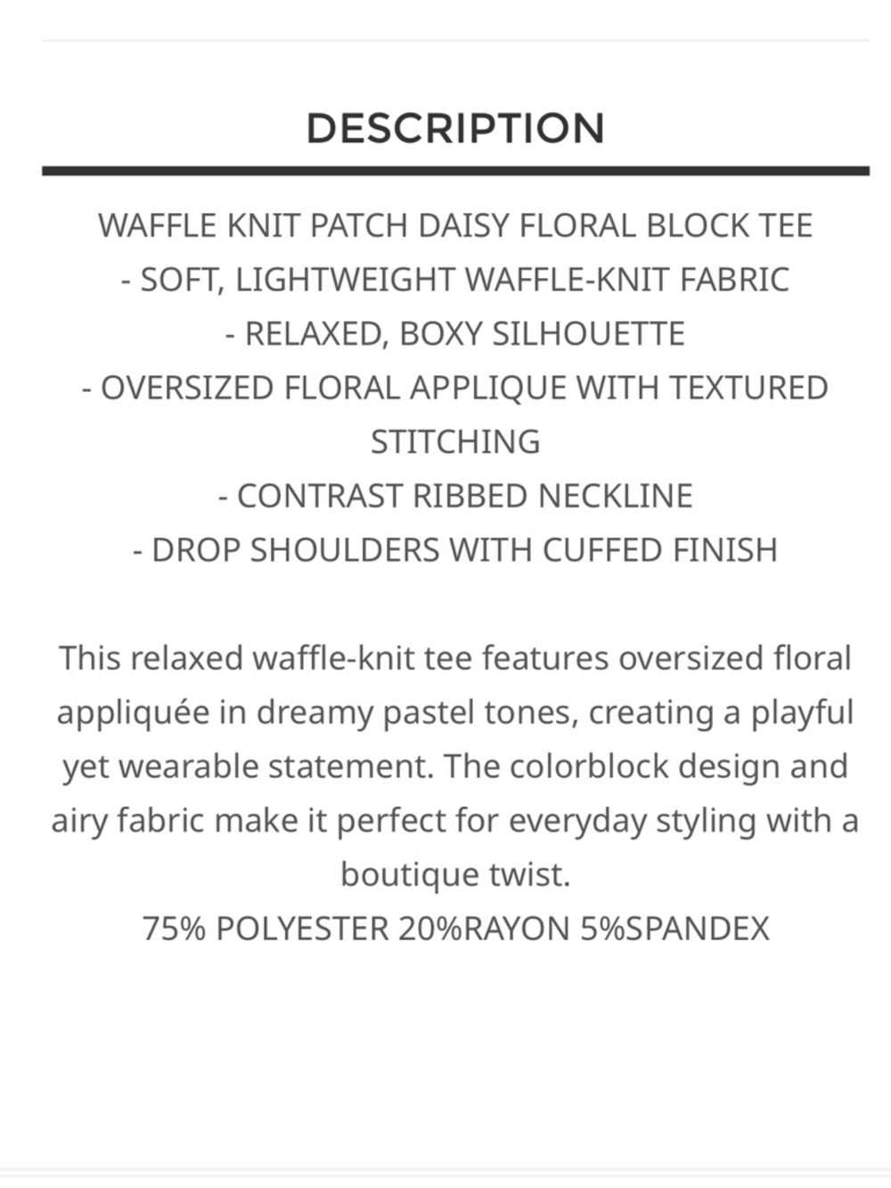 💕 PLUS Sage + Fig Pastel Floral Waffle-Knit Short Sleeve Shirt - Picture 8 of 8
